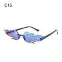 Trendy Rimless Flame Sunglasses for Women UV400 Shades
