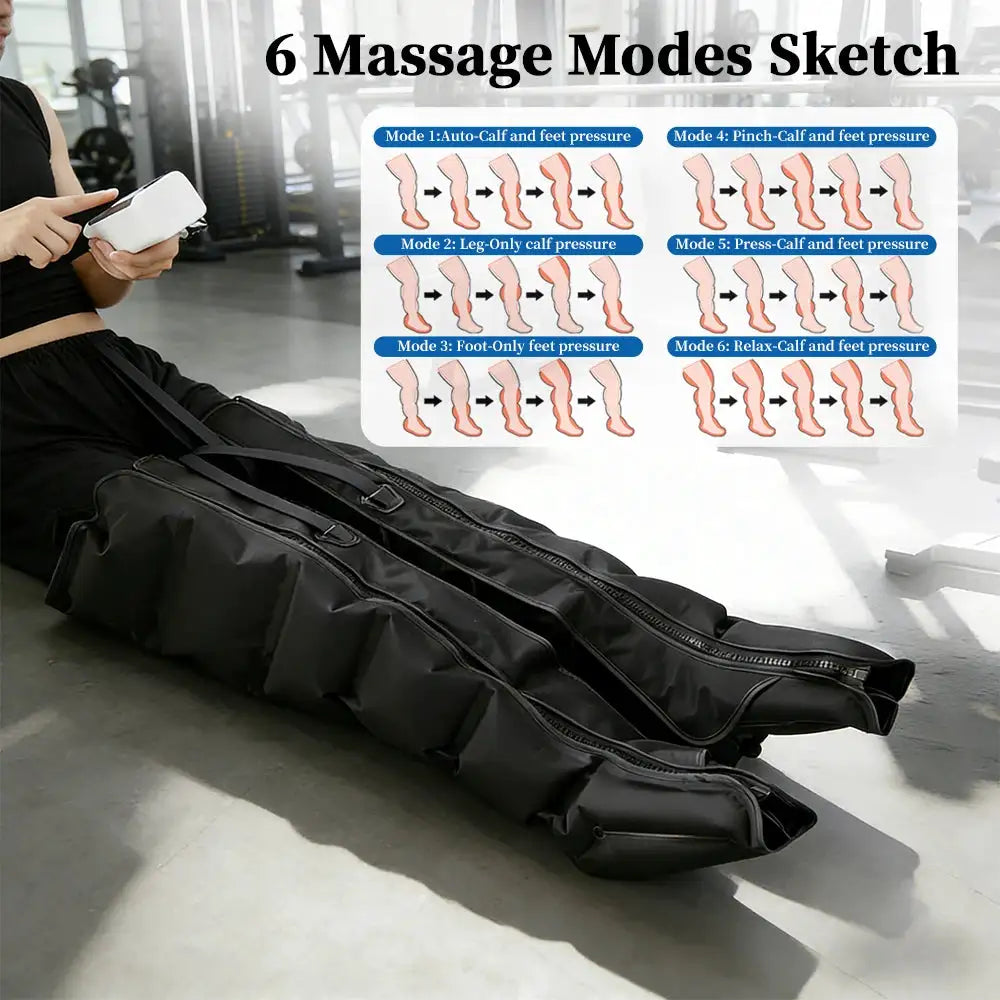 Air Compression Leg Massager Full Leg Foot Calf Knee Massage Boots for Athletes Seniors Post-Workout Muscle Recovery & Relief