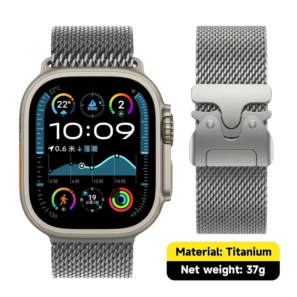 Official Titanium Milanese Loop Band for Apple Watch Bands — product view 8