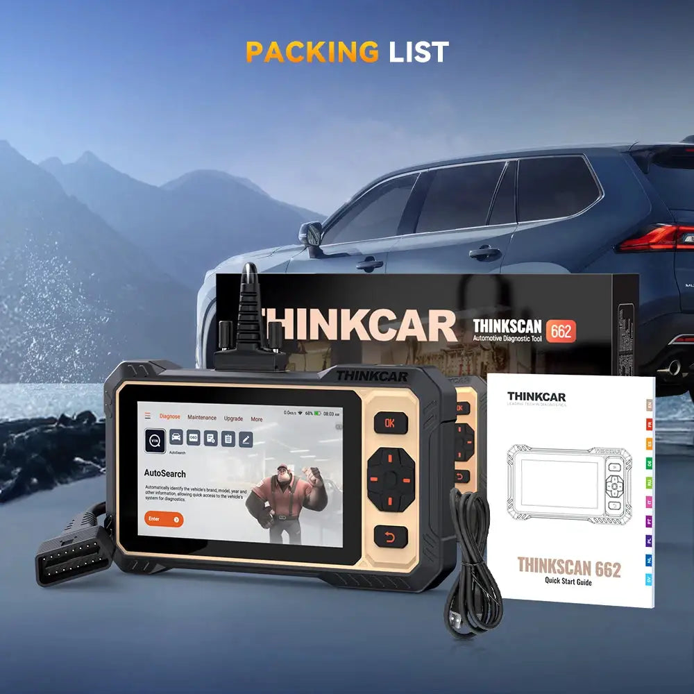 THINKCAR THINKSCAN 662 CAN FD OBD2 Diagnostic Tool ECM/Transmission/ABS/SRS Diagnosis Scanner 12 Reset Lifetime Free Update