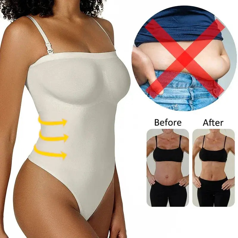 Sexy Strapless Bodysuit Tummy Control Butt Lifter Shapewear