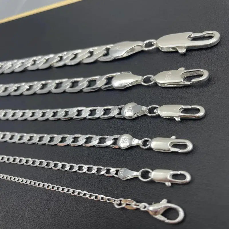 Sterling Silver Geometric Face Chain Necklace Unisex Jewelry