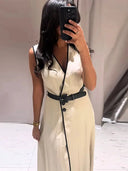 Flattering Patchwork Midi Dress for Women