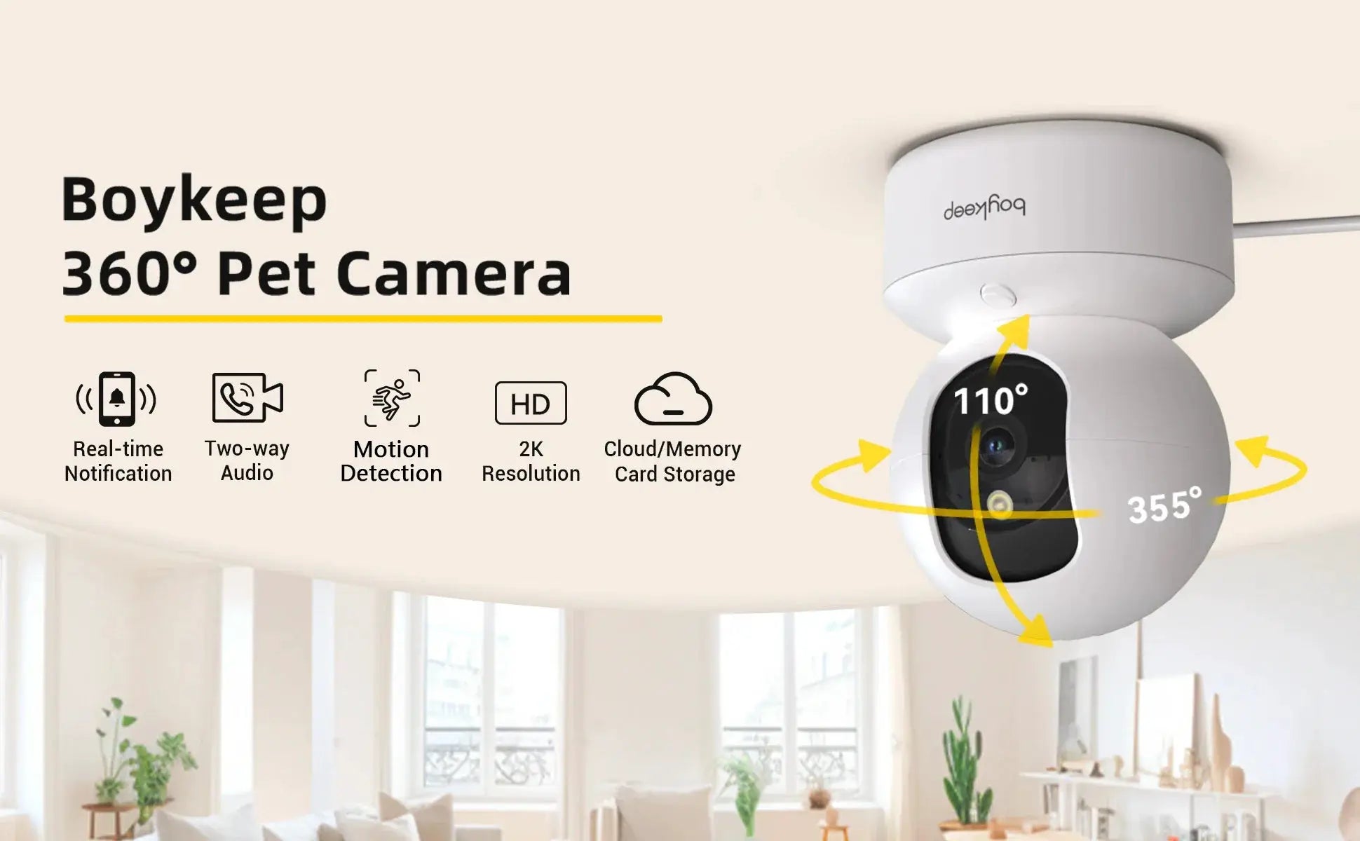 BoyKeep 3MP Indoor WiFi Baby Monitor - Auto Tracking For 24 7 Surveillance Hooks - stepyours.com