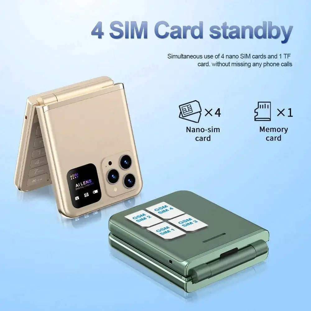 Servo Flip 6 Mobile Phone 4 SIM Card Torch Cellphone