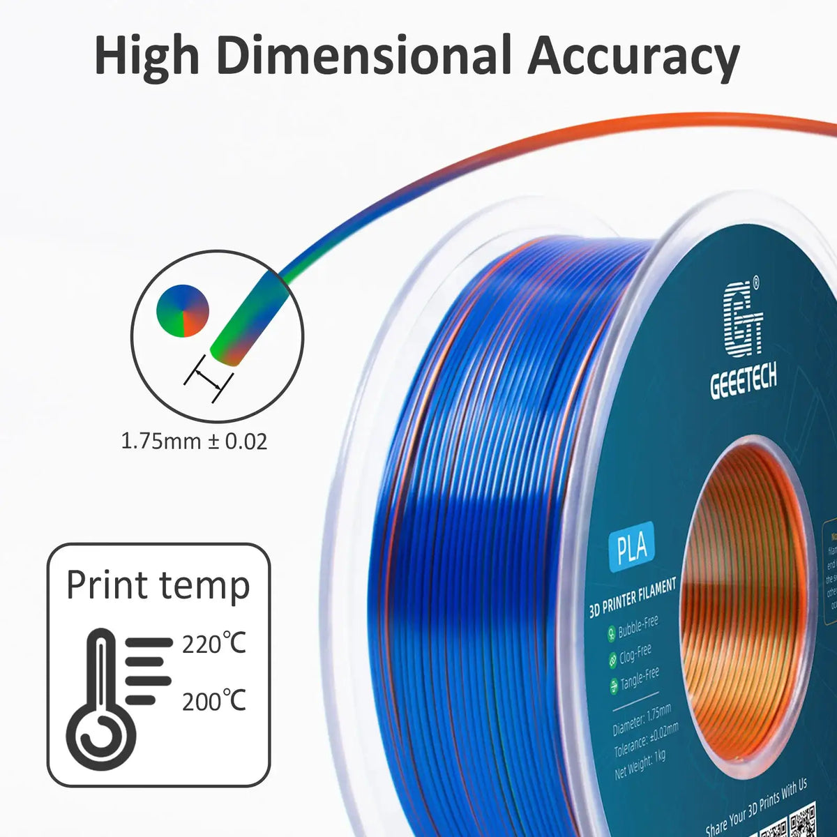 Geeetech Silk PLA Filament Tough — product view 5