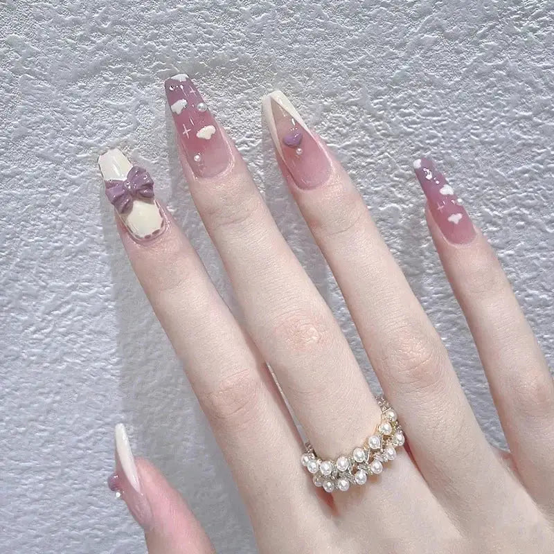 Ballet Fake Nails Removable Full Cover Coffin Tips