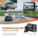 70mai Dash Cam A810 UHD 4K Superior Image Quality Safety