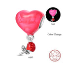 Sterling Silver Red Purple Heart