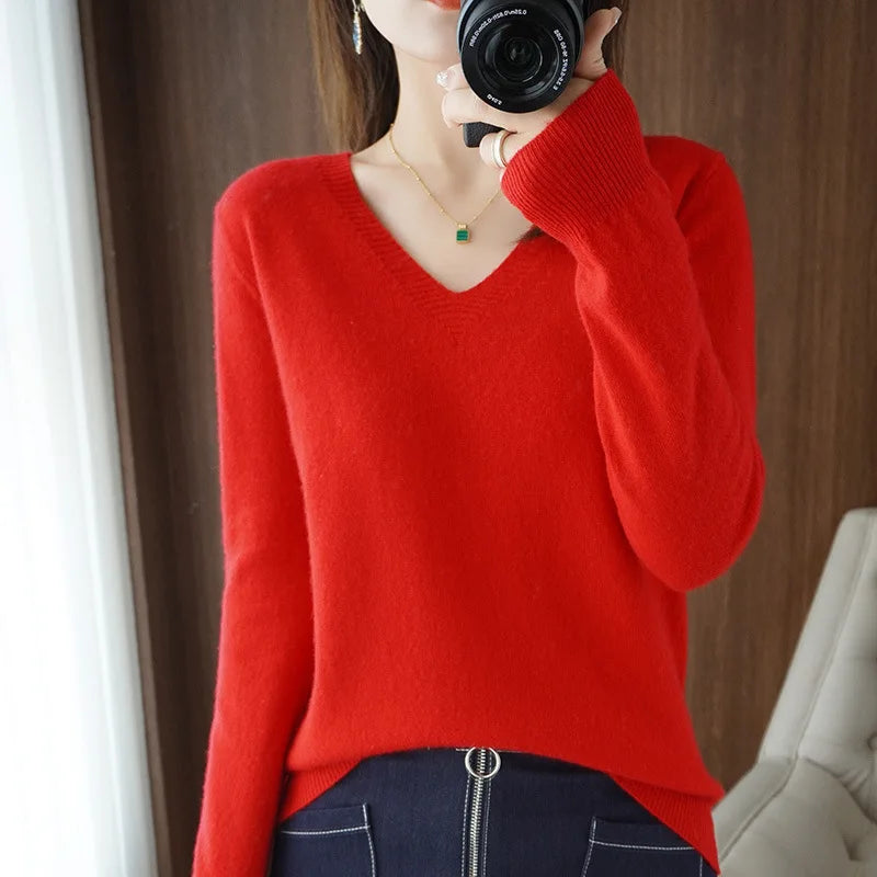 V Neck Knit Sweater