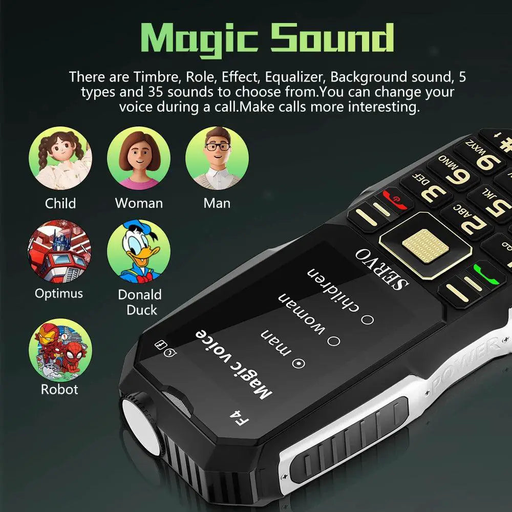 Servo F4 Triple SIM Magic Voice Power Bank Mobile Phone