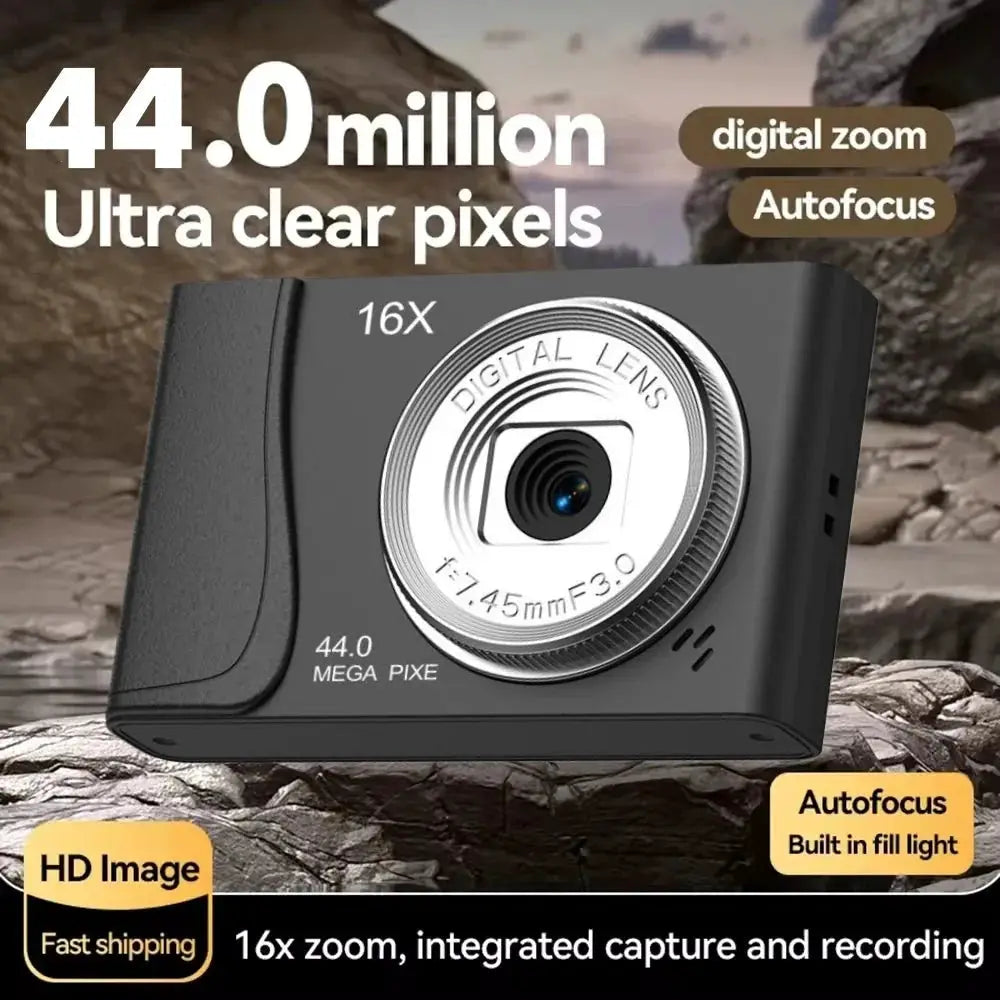 4K Digital Camera For Kids And Beginners 24MP Camcorder Auto Focus 16x Zoom - stepyours.com