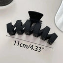 Elegant Black Hair Clip with Korean Letter Detail