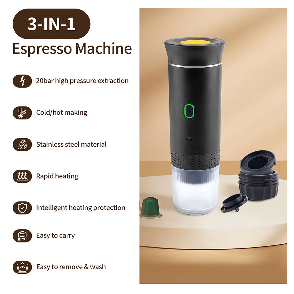 Wireless Portable Espresso Coffee Maker Rechargeable Electric — product view 6
