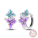Sterling Silver Colorful Butterfly Dragonfly