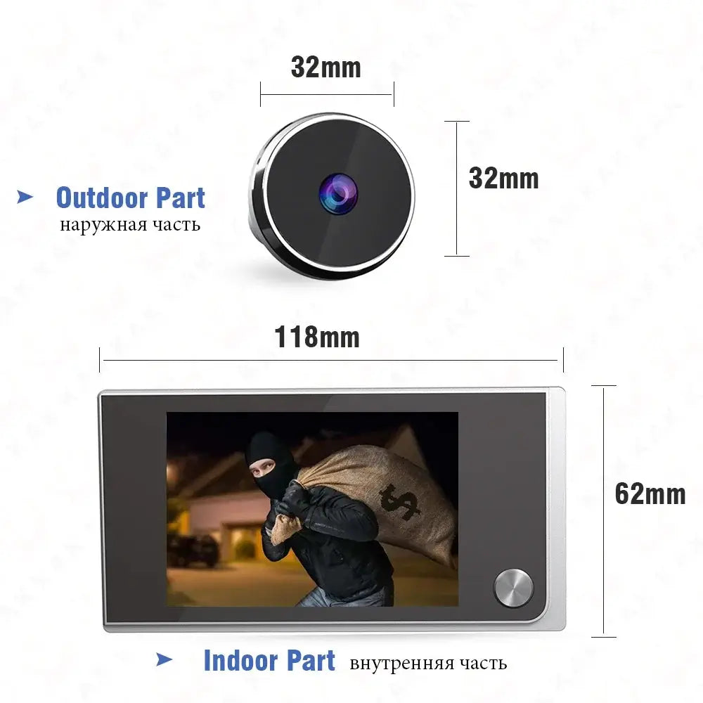 KAK 3.5" Digital Door Peephole Camera Electronic Door Viewer Bell 120 Degree Wide Angle HD Screen Home Security System Hardware by stepyours.com