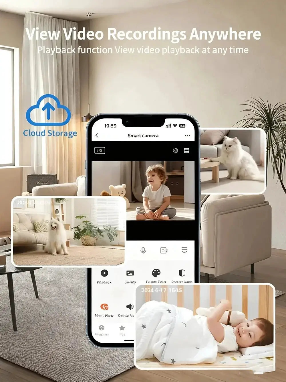 Clear Indoor Camera for Family Home Monitoring — product view 9