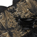 Women Overbust Corsets Crop Tops Golden Printed Bustiers