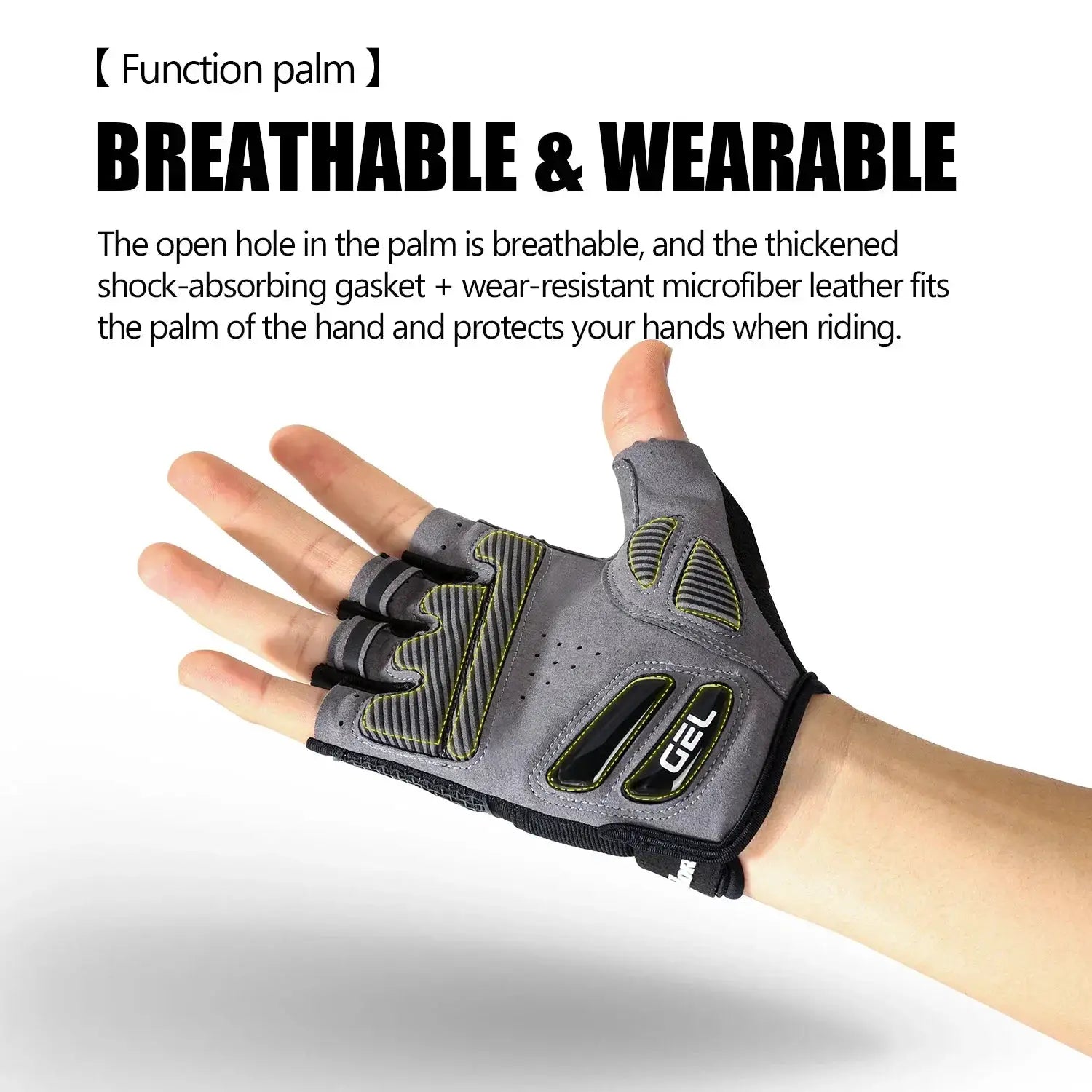 Summer Half Finger MTB Cycling Gloves Black Liquid Silicone