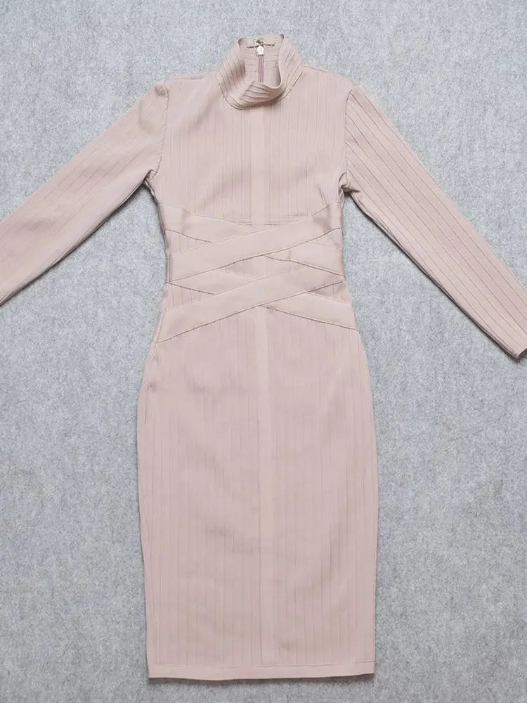 BEAUKEY Turtleneck Bandage Dress