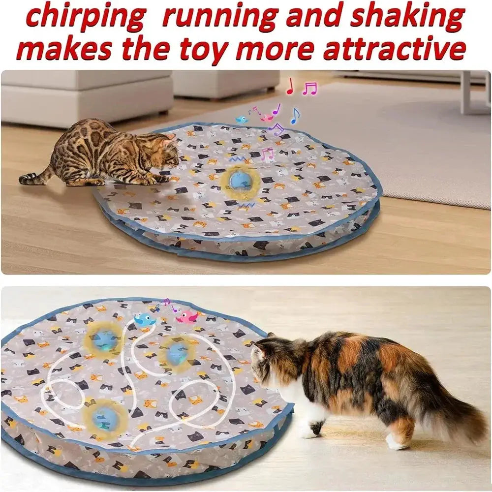 Interactive Cat Toy Ball Fast Rolling Pouch Kitten Toy