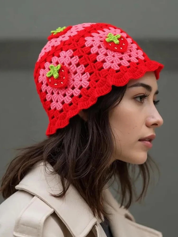 Ruffle Knit Winter Hat