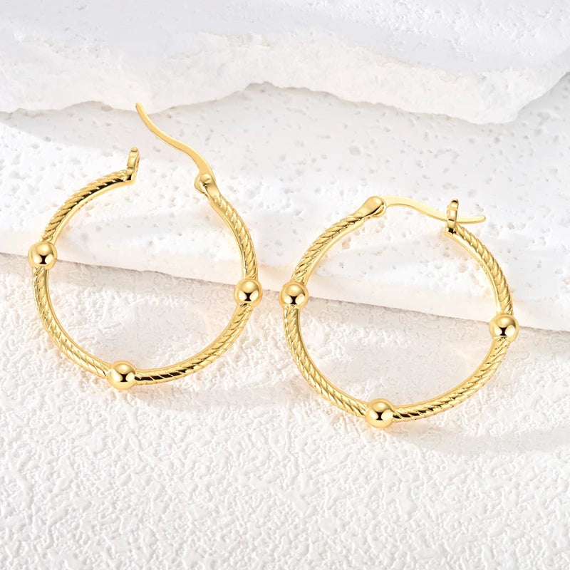 Hoop Earrings Sterling Silver Cz