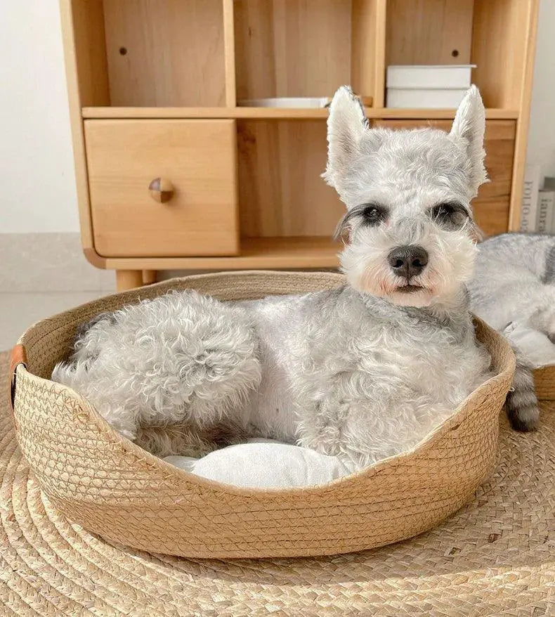 Hoopet Bamboo Weaving Pet Bed Kennel For Cat Dog Sofa