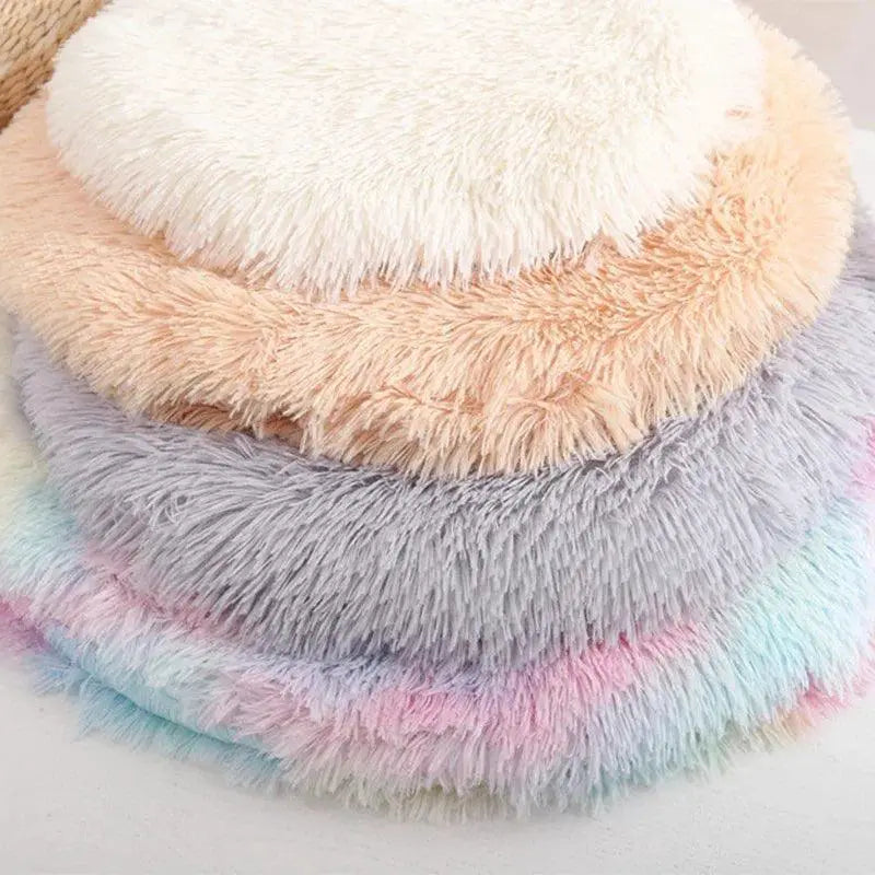 Soft Fleece Round Cat Bed Cozy Pet Sleeping Mat For Dogs