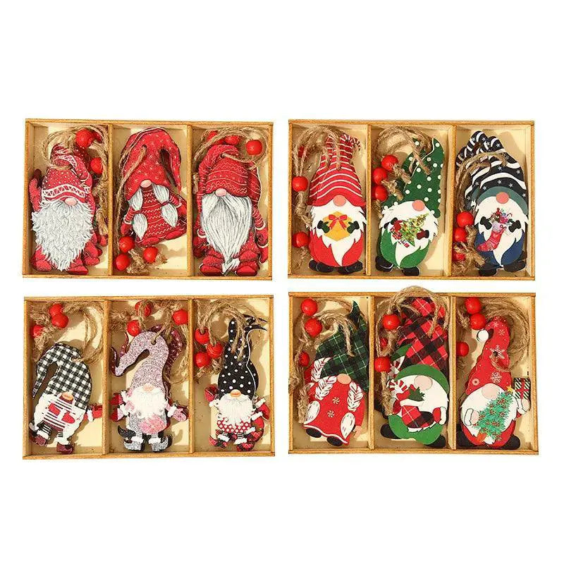 Charming Wooden Christmas Gnome Ornaments for Tree Decor