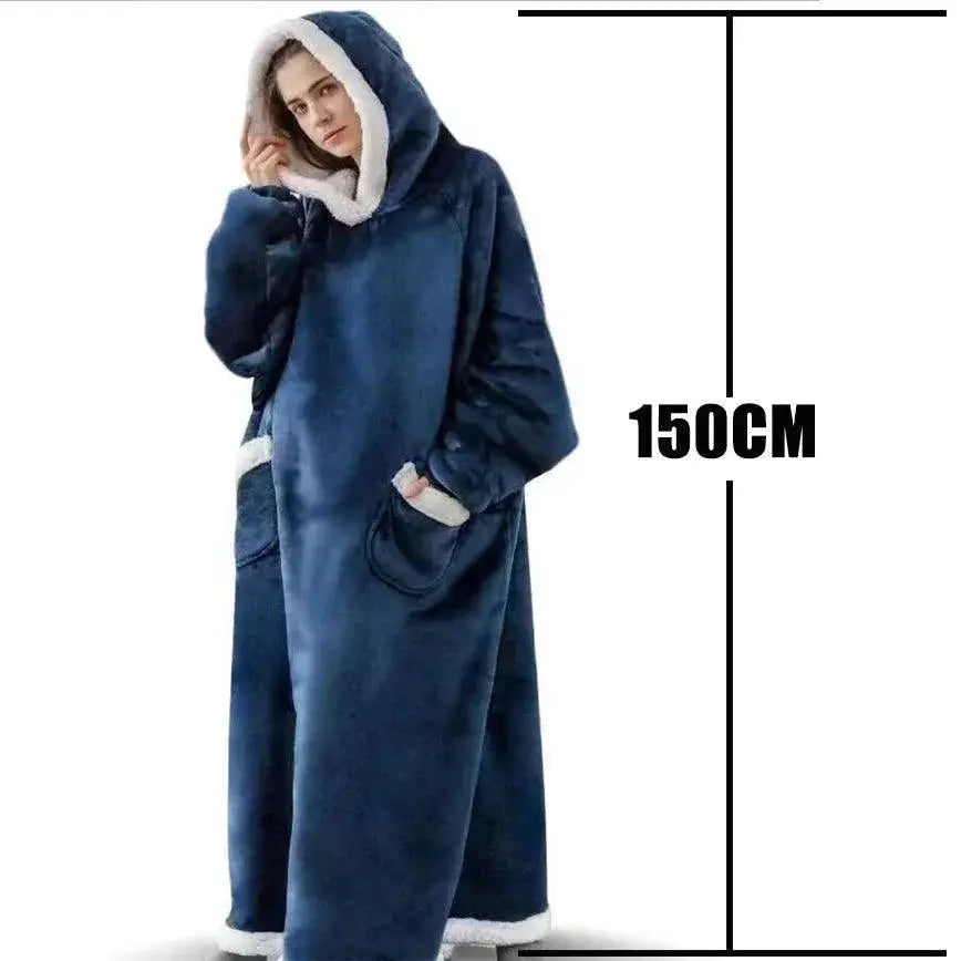 Cozy Plaid Fleece Hoodie Blanket for Trendy Winter Wear