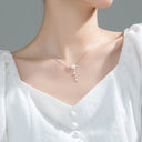 Chic Women Choker Necklace Silver Color Heart Butterfly Cross