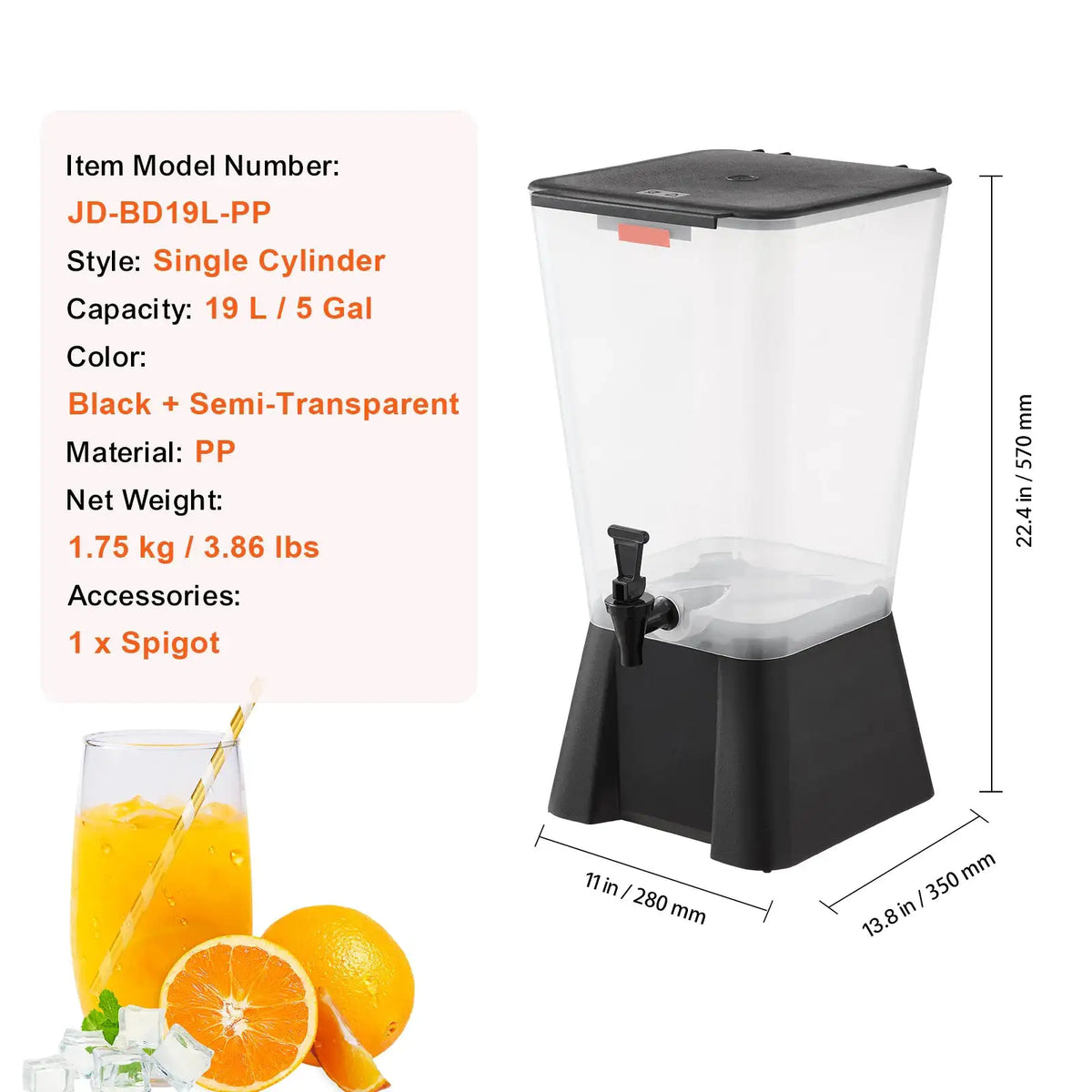 SucceBuy Beverage Dispenser Drink Dispenser with No-Drip Spigot — product view 7