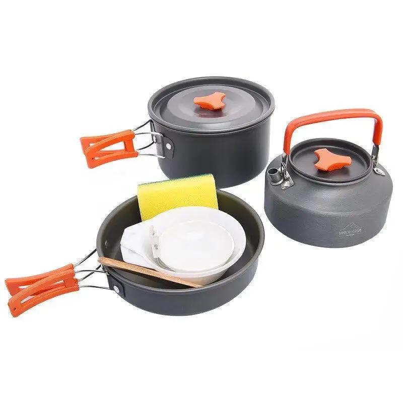 Portable Aluminum Camping Cookware Set For Hiking Picnics