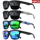 Square Sunglasses For Men Women - UV400 4 Pcs Set