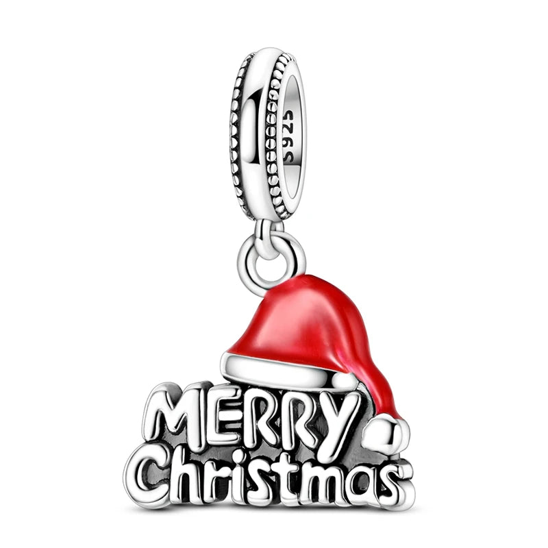 Silver Charm Pendant Christmas Stocking