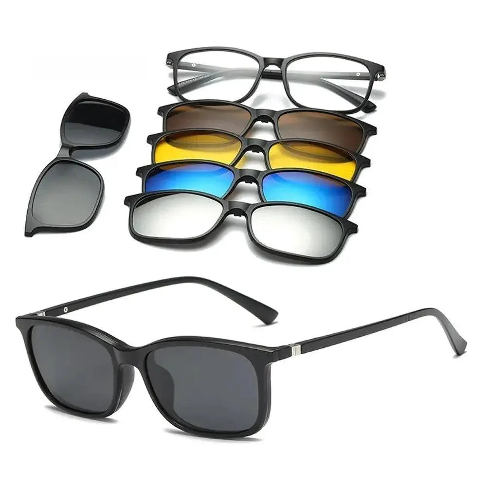 Customizable 6-In-1 Polarized Clip-On Sunglasses For Men