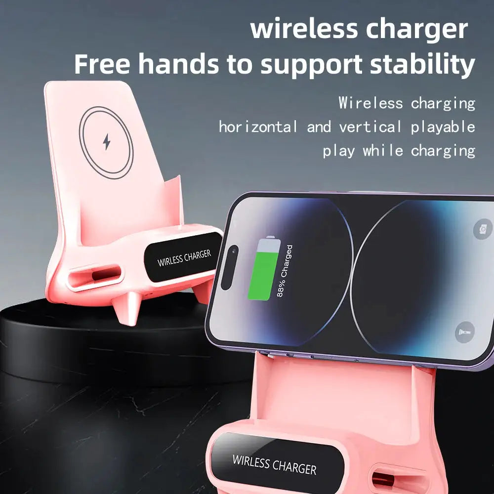 15W Portable Mini Chair Wireless Charger Stand Desktop Super Fast Charging With Speaker Function Universal Mobile Phone Stand