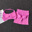 Women Yoga Set Seamless Quick-Dry Halter Shorts