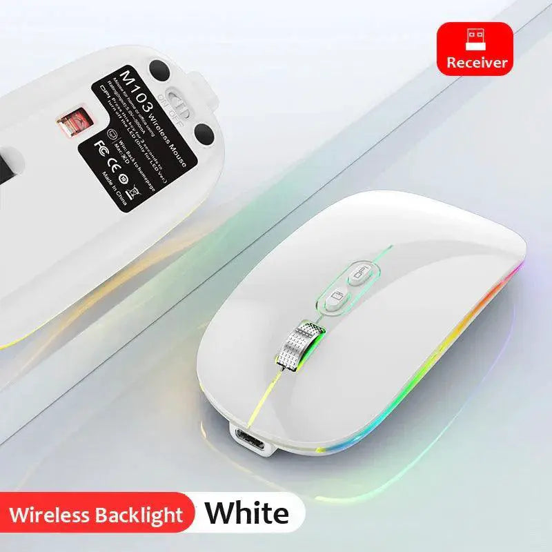 Dual Mode Bluetooth Wireless Mouse Silent Backlight
