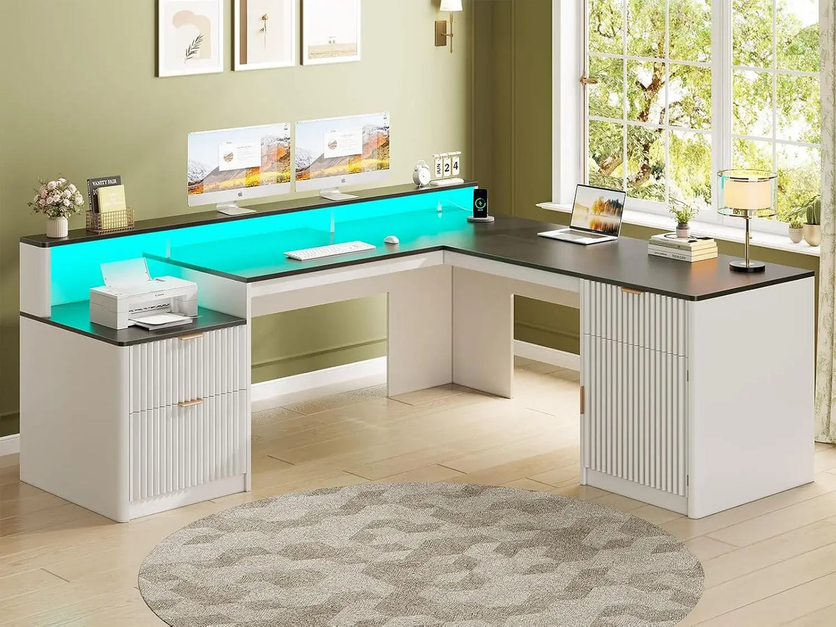 Wooden Office Desk With Drawers