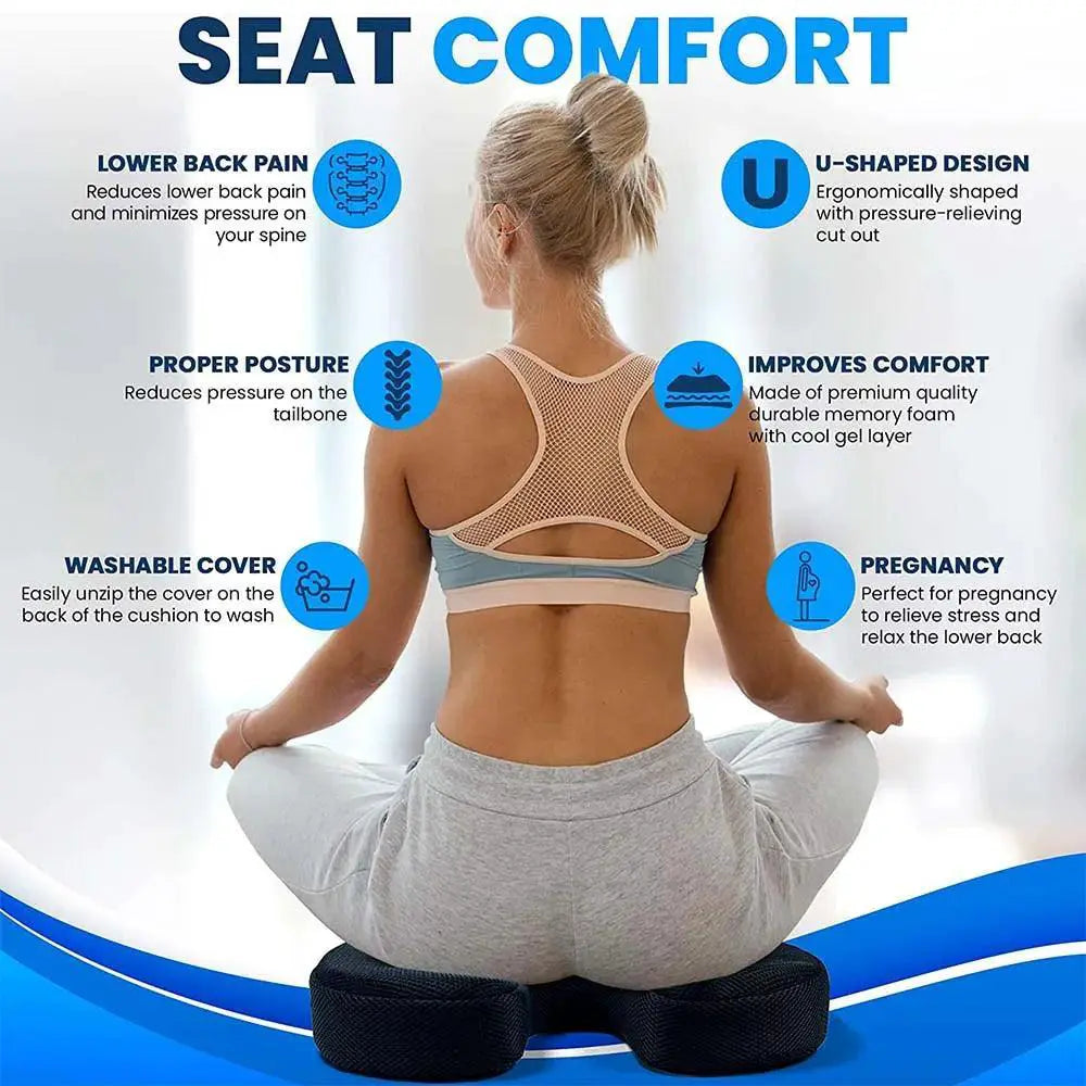 Cooling Gel Memory Foam Seat Cushion for Back Pain Relief