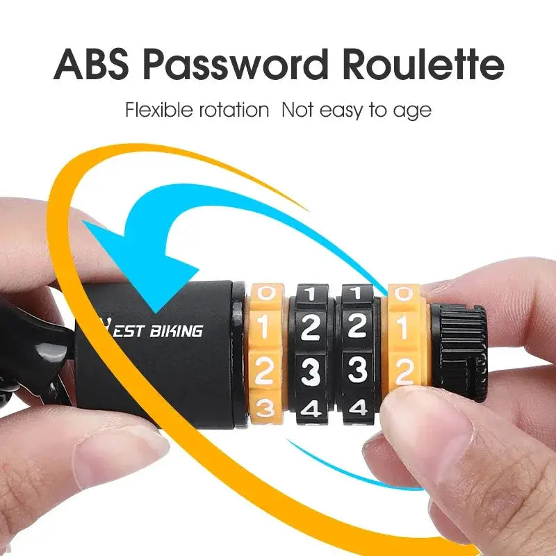 West Biking Portable Anti Theft Combination Lock For Bikes