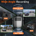 4K Front And Rear Dash Cam For Cars