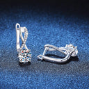 Drop Moissanite Earrings in Sterling Silver