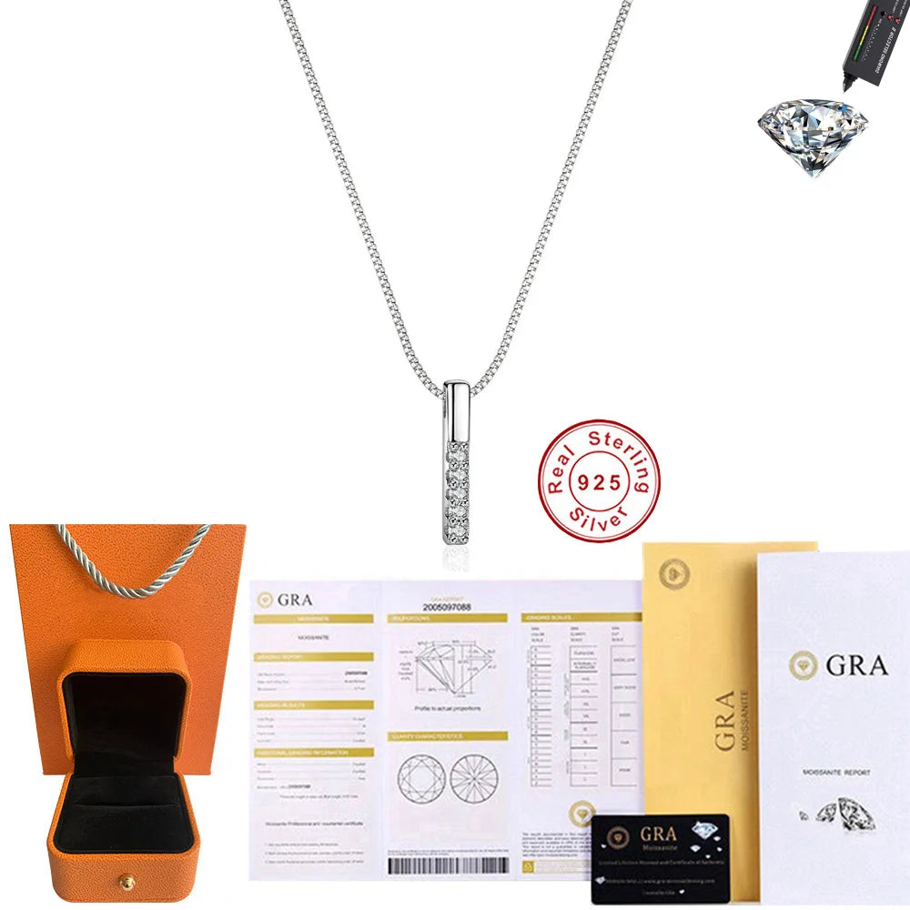 Moissanite Pendant Necklace in Sterling Silver Cbtb CB025 — product view 2
