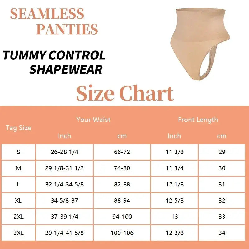 Seamless Tummy Control Thong Shapewear For Women Silhouette