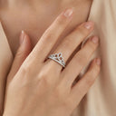 Sterling Silver Pave Moissanite Ring
