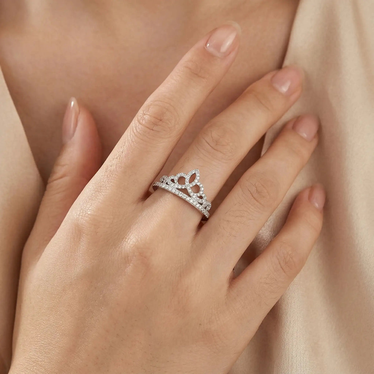 Sterling Silver Pave Moissanite Ring — product image 5