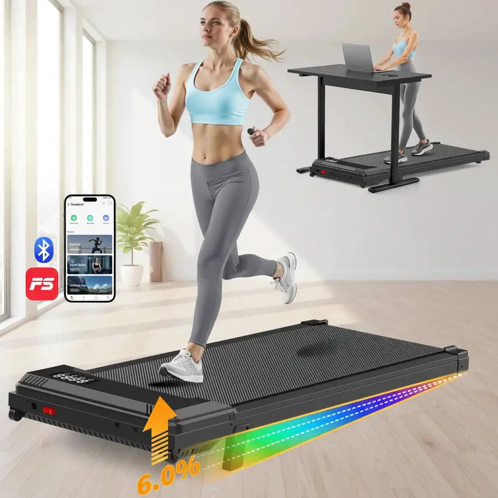 Electric Walking Pad Under Desk Foldable Treadmill LED Screen Mini Portable Home Use 0.75HP Motor APP Controlled 1-8KM/H Speed